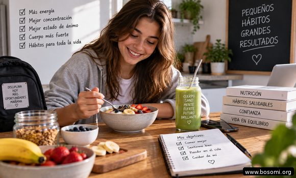 Adolescentes compartiendo una comida saludable con verduras, fruta y alimentos variados